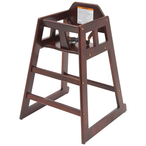 Winco CHH-103A Wooden High Chair, Assembled - Mahogany