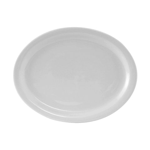 Tuxton China CLH-114 Colorado Oval Platter - Porcelain White, 11-1/8" x 8-5/8"