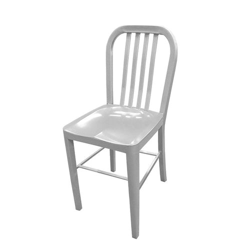 Oak Street CM-252-ALM Navy Series Brushed Aluminum Dining Chair