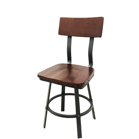 Oak Street Manufacturing CM-6058 Outlander Walnut Dining Chair with Graphite Metal Frame and Footring