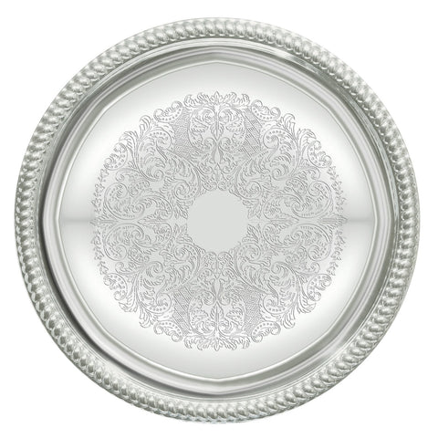 Winco CMT-14 Chrome-Plated Round Serving Tray, 14"