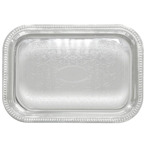 Winco CMT-2014 20" x 14" Rectangular Chrome-Plated Serving Tray