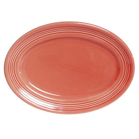 Tuxton China CNH-096 Concentrix Cinnebar 9-3/4" x 6-1/2" Oval China Platter