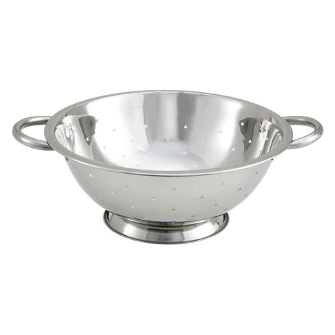 Winco COD-5 5 Qt. Stainless Steel Colander with Footed Base and Handles