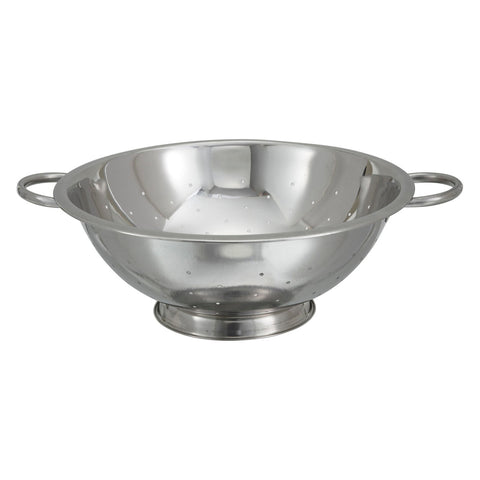 Winco COD-8 8 Qt. Stainless Steel Colander with Base and Handles