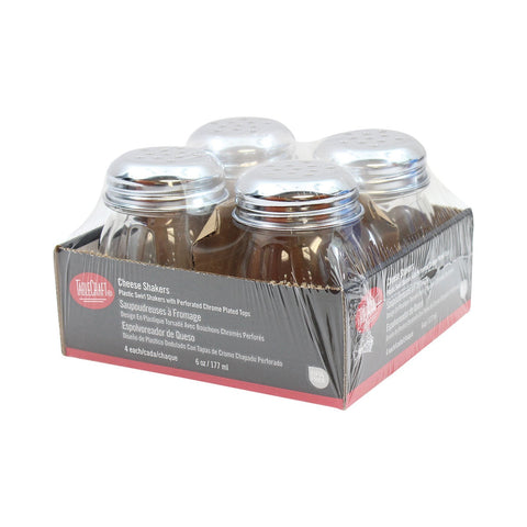 Tablecraft Products CP260-4 Swirl Polycarbonate Cheese Shaker, 6 oz, Chrome Top