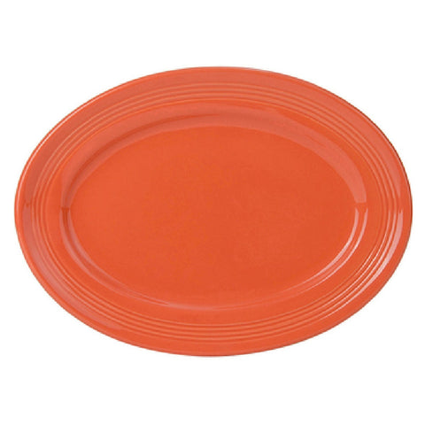 Tuxton China CPH-116 11-1/2" x 8-3/8" Papaya Oval China Platter