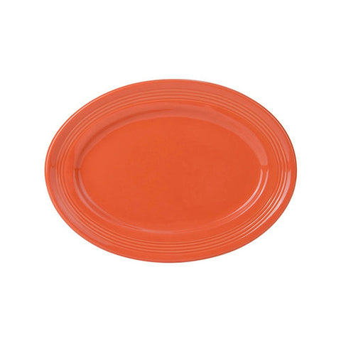 Tuxton China CPH-116 11-1/2" x 8-3/8" Papaya Oval China Platter
