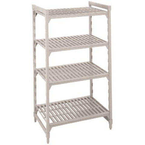 Cambro CPU243672V4480 Camshelving Premium Series 4-Tier Starter Shelving Unit, 36"L x 24"W x 72"H, Speckled Gray