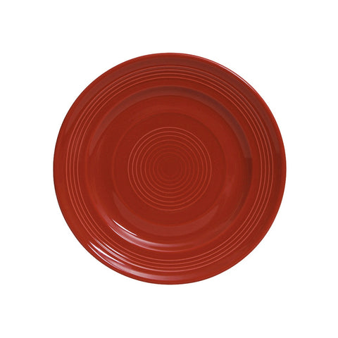 Tuxton China CQA-104 10-1/2" Concentrix Cayenne Round Ceramic Plate