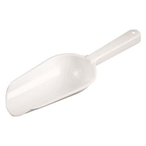 Winco CR-849W Bar Maid 8 oz White Polyethylene Round Bowl Ice Scoop
