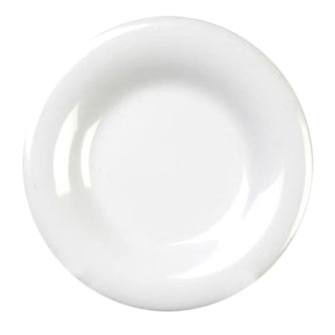 Thunder Group CR010W White Wide Rim Round Melamine Plate, 10-1/2"