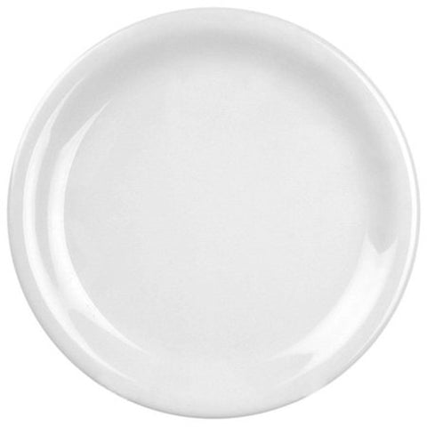 Thunder Group CR107W 7-1/4" White Melamine Narrow Rim Round Plate