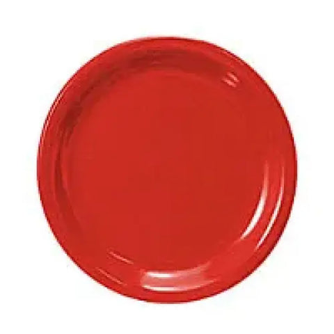 Thunder Group CR109PR Pure Red 9" Narrow Rim Round Melamine Plate