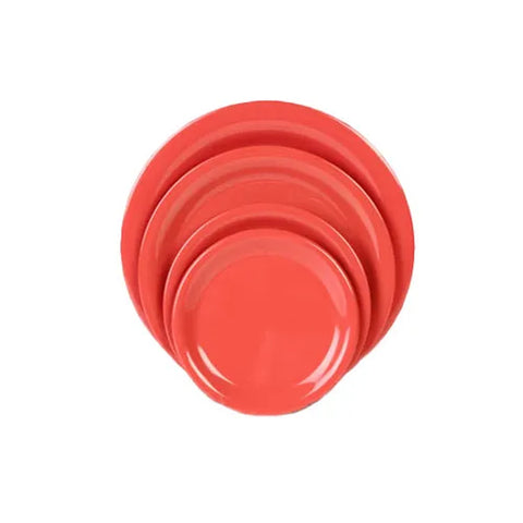 Thunder Group CR110RD 10-1/2" Round Narrow Rim Orange Melamine Plate