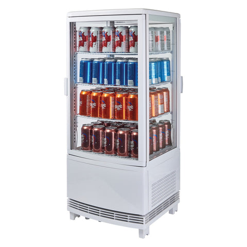 Winco CRD-1 White Countertop Refrigerated Beverage Display Case, 110-120V, 230W