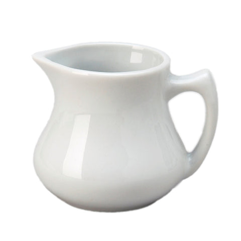 Vertex China CRE-4-P Argyle 4 oz. White Porcelain Creamer with Handle