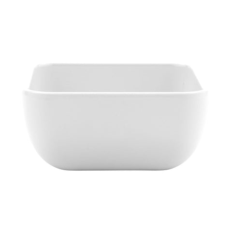GET Enterprises CS-4722-W Midtown 16 oz. White Square Melamine Bowl with Rounded Corners
