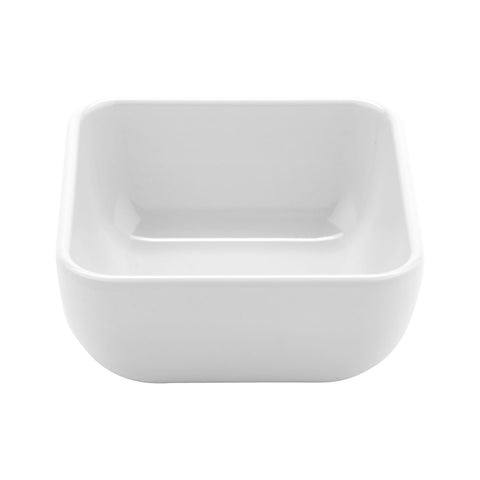 GET Enterprises CS-4722-W Midtown 16 oz. White Square Melamine Bowl with Rounded Corners