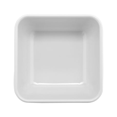GET Enterprises CS-4722-W Midtown 16 oz. White Square Melamine Bowl with Rounded Corners