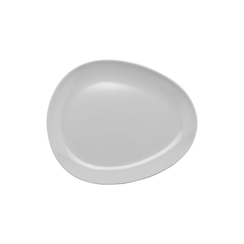 GET Enterprises CS-6111-W 11" x 9.25" Egg-Shape Siciliano Melamine Platter, White