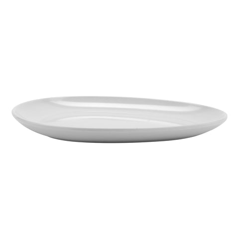 GET Enterprises CS-6111-W 11" x 9.25" Egg-Shape Siciliano Melamine Platter, White