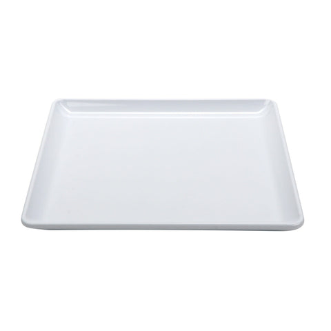 G.E.T. Enterprises CS-950-W Midtown 9.5" White Square Coupe Melamine Plate