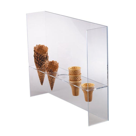 Dispense-Rite CSG-5L 5-Section Countertop Ice Cream Cone Stand with Sneeze Guard