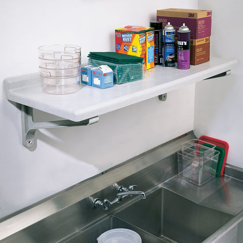 Cambro CSWS1848SK480 Camshelving Solid Wall-Mounted Shelf, 48"W x 18"D, Polypropylene