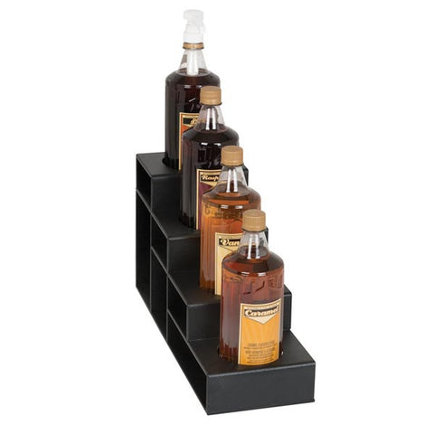 Dispense-Rite CTBH-4BT 4-Tier Countertop Bottle Organizer, Black Polystyrene