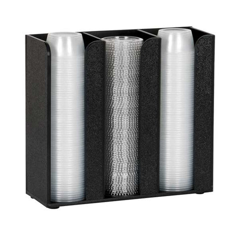 Dispense-Rite CTCO-3BT 3-Section Portion Cup and Lid Organizer