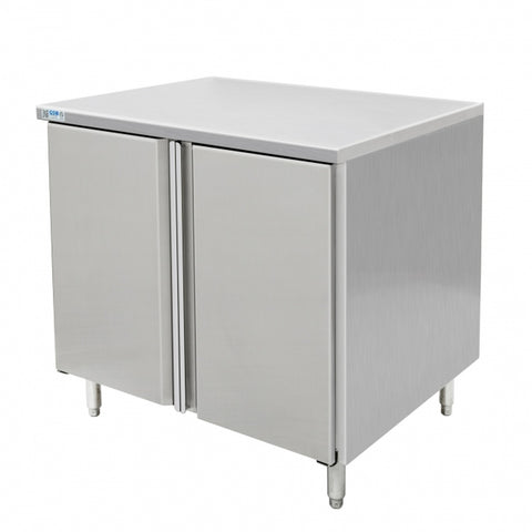 GSW USA CTD-2472H 72" Flat Top Enclosed Work Table with Hinged Doors