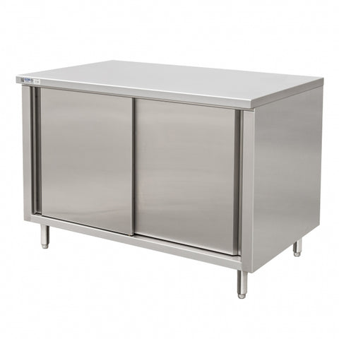 GSW USA CTD-3036S Flat Top Enclosed Work Table with Sliding Doors, 36"W x 30"D x 35"H
