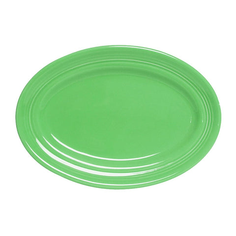 Tuxton China CTH-096 9-3/4" x 6-1/2" Oval Concentrix® Platter, Cilantro