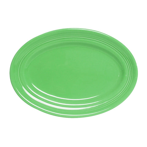 Tuxton China CTH-096 9-3/4" x 6-1/2" Oval Concentrix® Platter, Cilantro