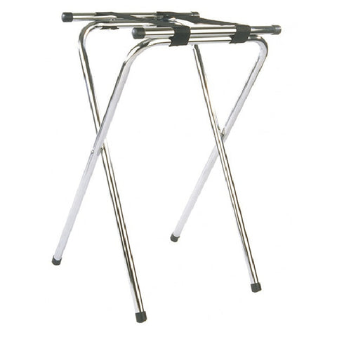 Crestware CTS Tubular Folding Tray Stand with Nylon Straps, Chrome, 32"H