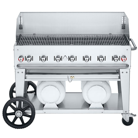 Crown Verity CV-CCB-48 Club Series 48 in Mobile Propane Gas Grill with Horizontal Tanks
