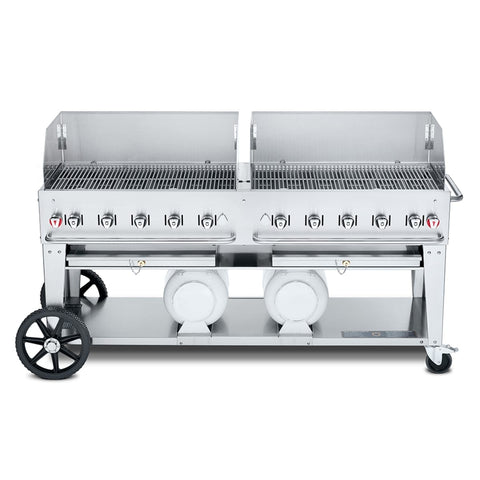 Crown Verity CV-CCB-72WGP Mobile LP Gas Outdoor Grill with Wind Guards and Tank Support