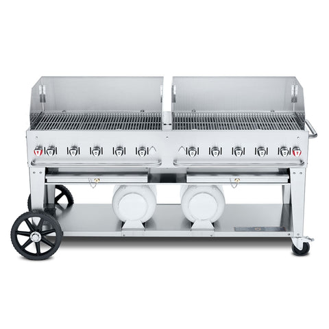Crown Verity CV-CCB-72WGP Mobile LP Gas Outdoor Grill with Wind Guards and Tank Support