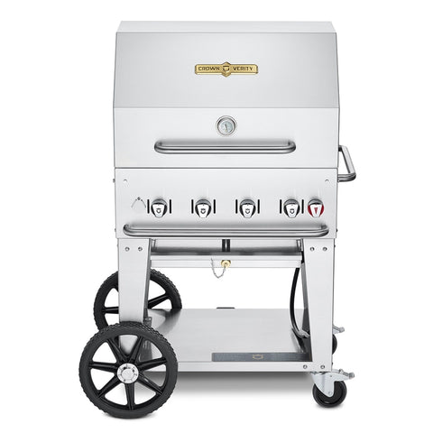 Crown Verity CV-MCB-30RDP-NG 30 in Mobile Natural Gas Grill Roll Dome Package