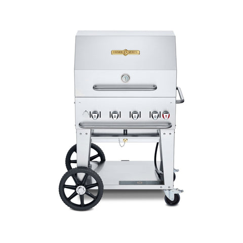 Crown Verity CV-MCB-30RDP 30 in Mobile Outdoor Gas Grill with Roll Dome Package