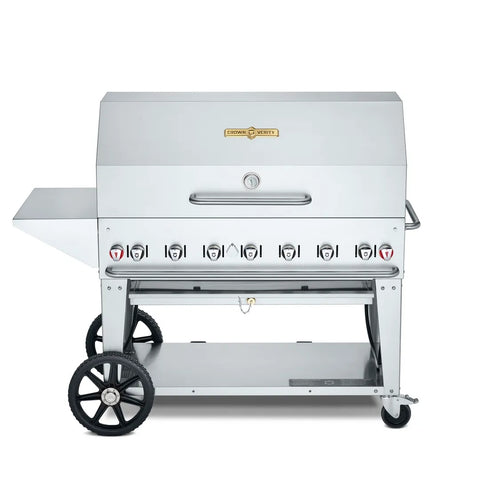 Crown Verity CV-MCB-48-SI 50/100-PKG 48 in Mobile Outdoor Grill Package, LP (50/100 lb Tank)