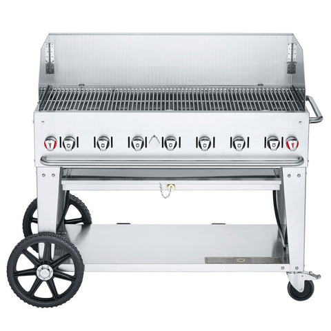 Crown Verity CV-MCB-48-SI 50/100-WGP 48 in Mobile Outdoor Grill, LP, Wind Guard Package
