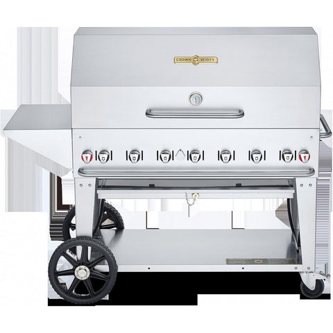 Crown Verity CV-MCB-48-SI BULK-PKG Mobile Outdoor Charbroiler Grill Package
