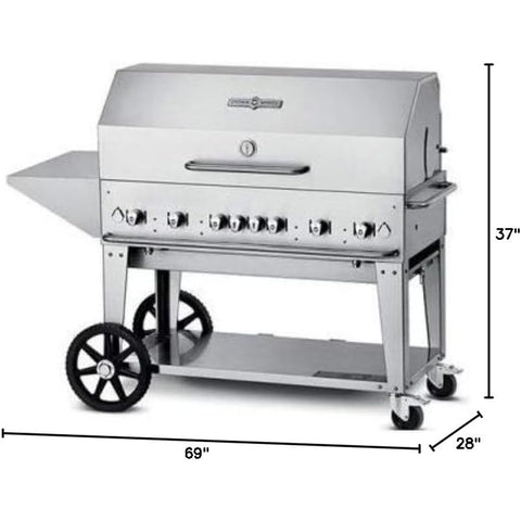 Crown Verity CV-MCB-48-SI BULK-PKG Mobile Outdoor Charbroiler Grill Package