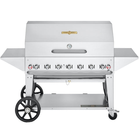 Crown Verity CV-MCB-48PRO-NG 48" Mobile Natural Gas Grill Pro Package (7 Burner, 304 Stainless Steel)