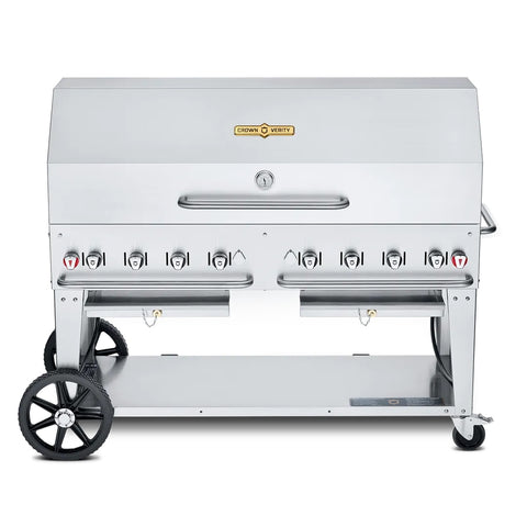 Crown Verity CV-MCB-60-1RDP-NG 60 in Natural Gas Mobile Outdoor Grill with Single Roll Dome Package