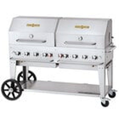 Crown Verity CV-MCB-60-SI-BULK-WGP 60 in Mobile Outdoor Grill with Wind Guard Package (LP, Bulk Tank)