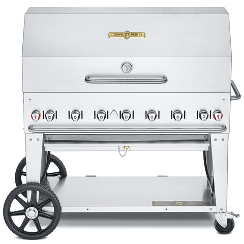 Crown Verity CV-MCB-60-SI50/100-1RDP Mobile Outdoor Charbroiler Grill w/ Single Roll Dome (LP)