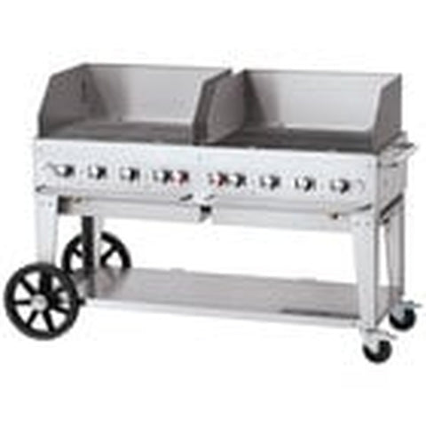 Crown Verity CV-MCB-60-SI50/100-RDP 60 in Mobile Outdoor Grill, Double Roll Dome Package, LP